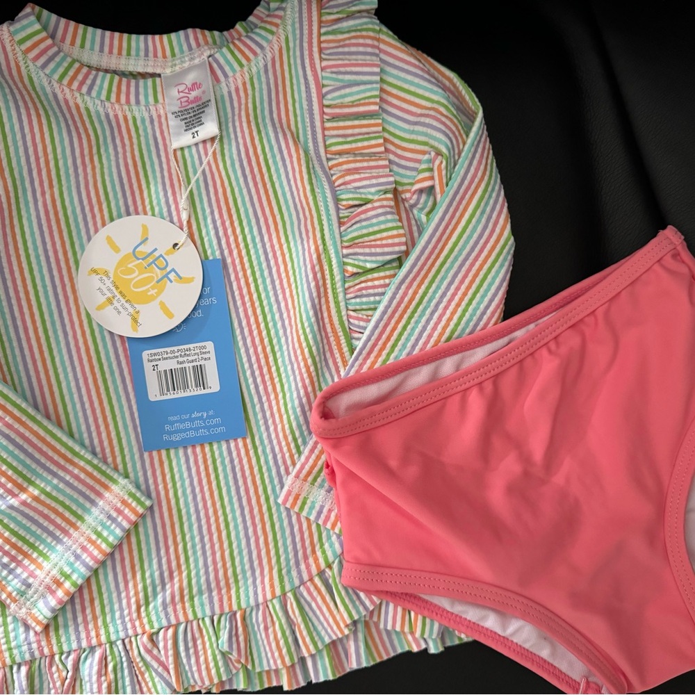 NWT Rufflebutts swim suit two piece 2T